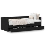 vidaXL Lit de jour Chêne noir Bois d'ingénierie 90 x 190 cm Durable