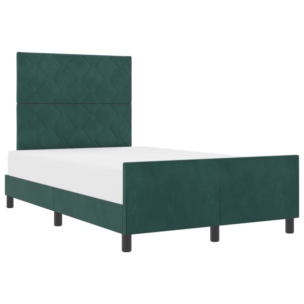 Cadre de lit vidaXL Vert foncé 120x200 cm Velours
