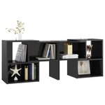vidaXL Meuble TV Noir brillant 104x30x52 cm Bois d'ingénierie