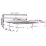 vidaXL Cadre de lit sonoma gris 200x200 cm bois d'ingénierie et métal