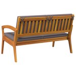 Banc de jardin vidaXL avec coussins 115x70x72 cm en bois d'acacia