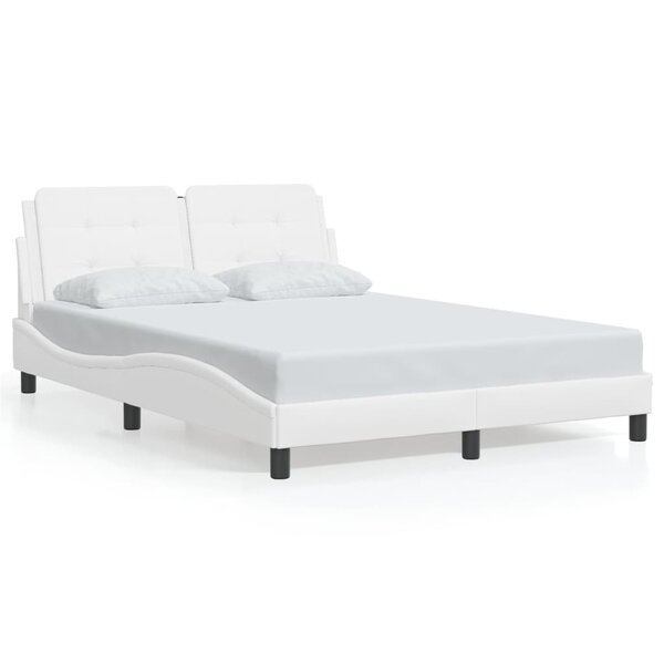 vidaXL Cadre de lit sans matelas blanc 140x190 cm similicuir