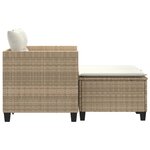 vidaXL Canapé de jardin 2 places avec tabourets beige résine tressée