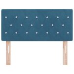 Tête de lit vidaXL avec boutons en cristal capitonnés bleu foncé 90 cm en velours