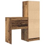 vidaXL Bureau avec rangement vieux bois en bois d'ingénierie