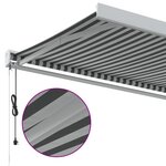 vidaXL Auvent rétractable anthracite et blanc 5x3 m tissu et aluminium