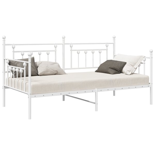 vidaXL Cadre de Lit de Jour Blanc 100x190 cm en Acier