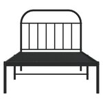 vidaXL Cadre de lit métal avec tête de lit noir 107x203 cm