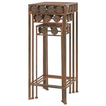 vidaXL Set de supports de plantes 3 Pièces Style vintage Métal rouillé