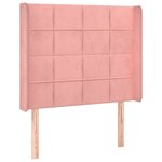 vidaXL Sommier à lattes de lit matelas et LED Rose 90x200 cm Velours