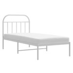 vidaXL Cadre de lit métal sans matelas avec tête de lit blanc 80x200cm