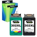 Compatible HP 302XL Pack 2 Cartouches Noir et couleurs (X4D37AE)