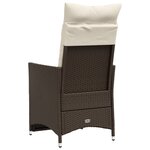 vidaXL Chaise inclinable de jardin avec coussins marron résine tressée