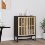 vidaXL Buffet noir 60x30x75 cm bois d'ingénierie