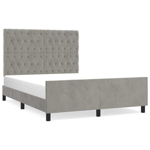 vidaXL Cadre de lit sans matelas gris clair 140x200 cm velours