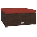 vidaXL Salon de jardin avec coussins 9 Pièces marron résine tressée