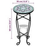 vidaXL Table d'appoint Mosaïque Vert et blanc