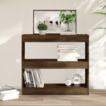 vidaXL Bibliothèque/Séparateur de pièce chêne marron 80x30x72 cm