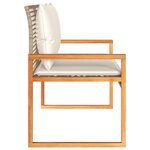 vidaXL Banc de jardin avec coussin mélange beige résine tressée acacia