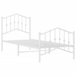 vidaXL Cadre de lit métal sans matelas avec pied de lit blanc 80x200cm