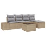vidaXL Ensemble de Canapés de Jardin 6 pièces avec Coussins Noir Poly Rattan