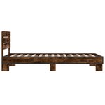 vidaXL Cadre de lit chêne fumé 90x200 cm bois d'ingénierie et métal