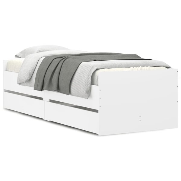 vidaXL Cadre de lit sans matelas blanc 75x190 cm