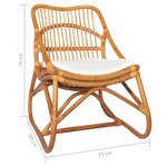 vidaXL Chaise en rotin Marron clair Lin