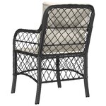 vidaXL Chaises de jardin avec coussins lot de 2 noir résine tressée