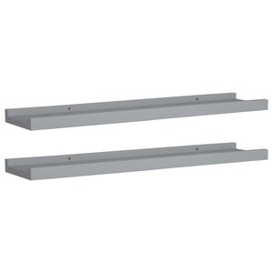 vidaXL Étagères à rebord pour cadre photo 2 Pièces Gris 60x9x3 cm MDF
