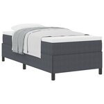 Cadre de lit vidaXL Gris foncé 90x190 cm en tissu côtelé