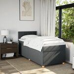 vidaXL Sommier à lattes de lit avec matelas Gris foncé 80x200 cm Tissu