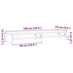 vidaXL Support de moniteur marron miel 100x24x13 cm bois de pin solide