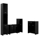 vidaXL Ensemble de meubles de salle de bain 4 Pièces Noir