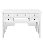 Bureau table poste de travail meuble d'ordinateur informatique étude à 5 tiroirs blanc 02_0023556
