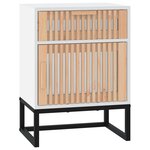 vidaXL Tables de chevet 2Pièces blanc 40x30x55 5cm bois ingénierie et fer