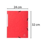 Chemise À Élastique Sans Rabat Carte Lustrée 355gm2 - A4 - Rouge - X 50 - Exacompta
