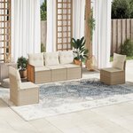 vidaXL Salon de jardin avec coussins 5 Pièces beige résine tressée