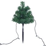 vidaXL Arbres d'allée de Noël 6 Pièces avec LED blanc chaud 45 cm PVC