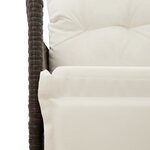 vidaXL Canapé de jardin inclinable 2 places avec table marron rotin