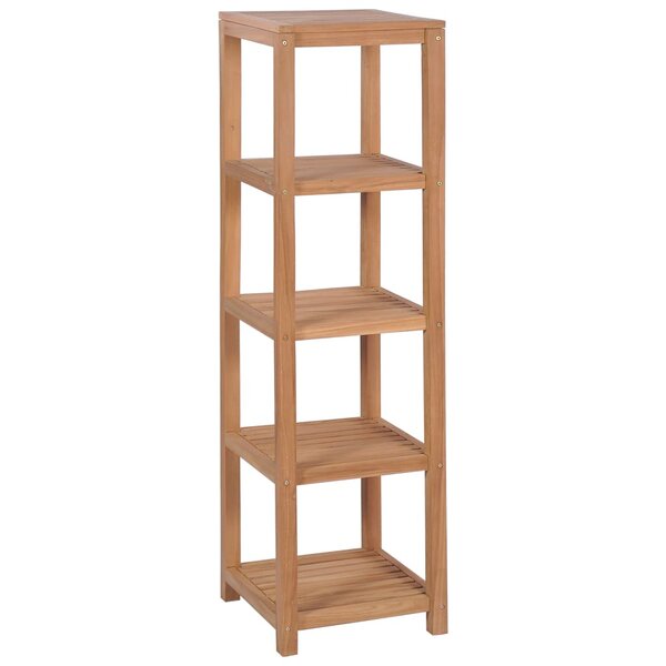 vidaXL Support de rangement de bain 4 niveaux teck massif 42x42x165 cm