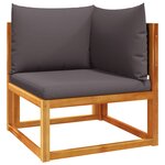 vidaXL Salon de jardin avec coussins 7 Pièces bois massif d'acacia