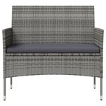 vidaXL Salon de jardin 8 Pièces avec coussins résine tressée gris