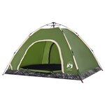 vidaXL Tente de camping 4 personnes vert libération rapide