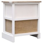 vidaXL 2 Pièces Tables de chevet Blanc et naturel 38x28x45 cm Paulownia