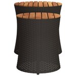 vidaXL Tables d'appoint de jardin 2 Pièces dessus en bois noir poly rotin