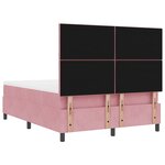 vidaXL Lit à Ressorts avec Matelas & Banc Rose 140x200 cm Velours