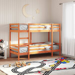 vidaXL Lit superposé sans matelas cire marron 75x190 cm pin massif