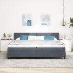 Lit Box Spring vidaXL avec Matelas Gris Foncé 200x200 cm Velours