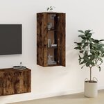 vidaXL Meuble TV mural Chêne fumé 40x34 5x100 cm